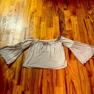 American Eagle Off Shoulder Top with Flare Sleeve
